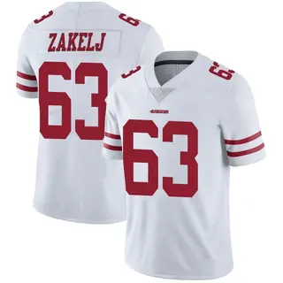 Nick Zakelj 63 San Francisco 49Ers Super Bowl LVII White Jersey - Bluefink